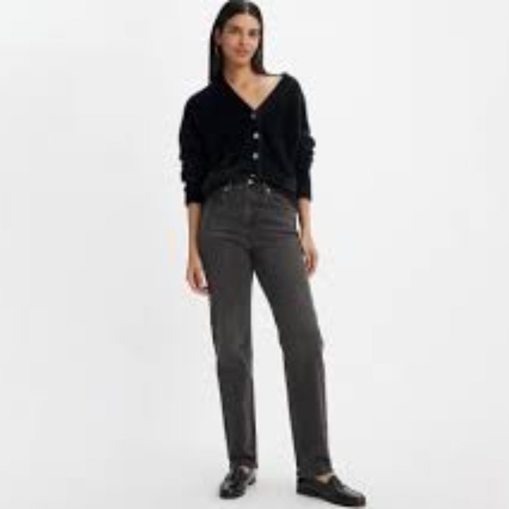 Levi's High-Rise Straight Jeans in Charcoal Gray